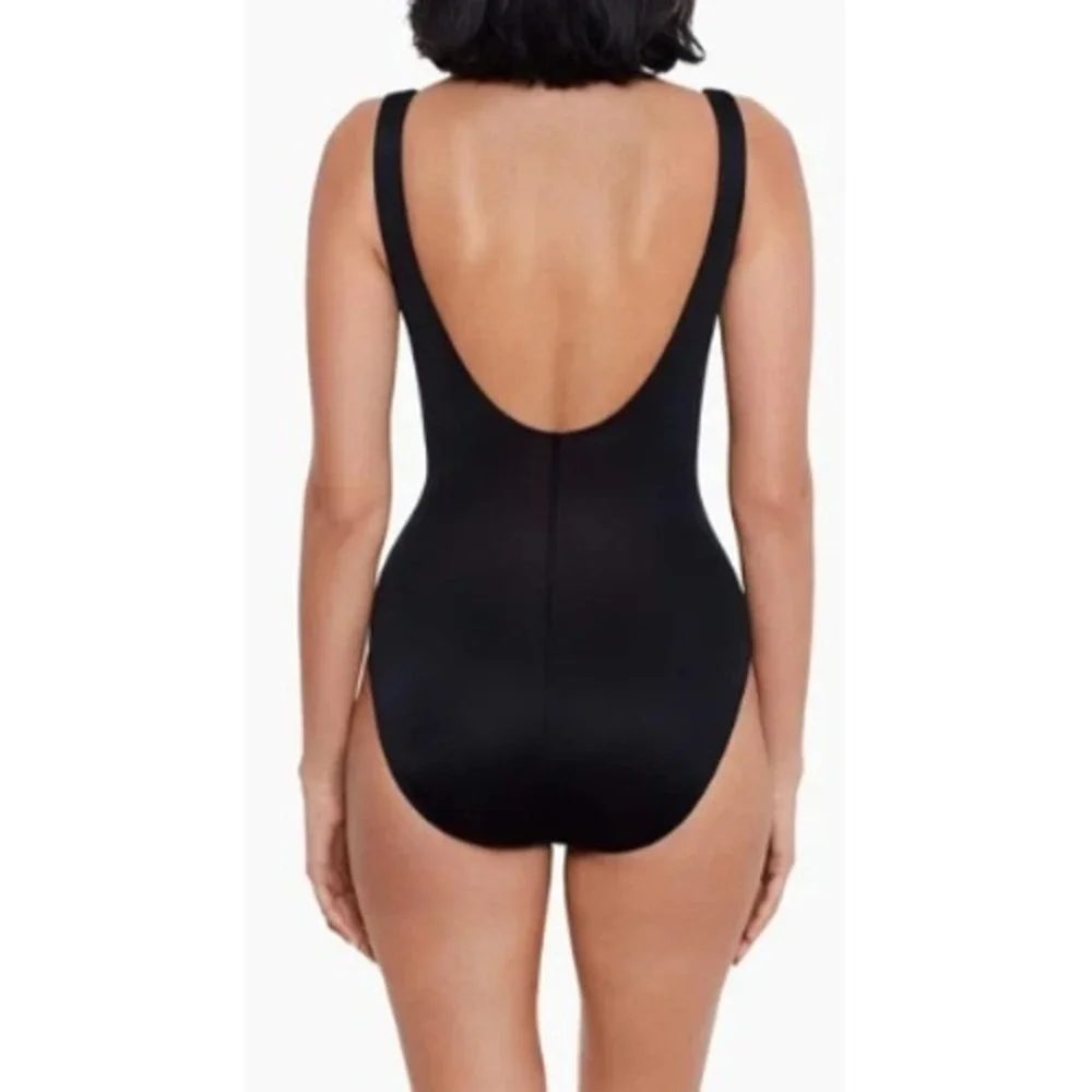 Miraclesuit Escape Black Underwire Slimming One Piece Swimsuit 451266 Womens 16